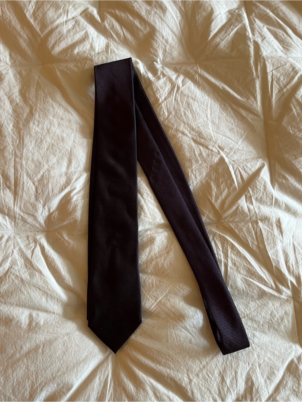 BOSS Hugo Boss Dark Purple 100% Silk Tie Made in Italy